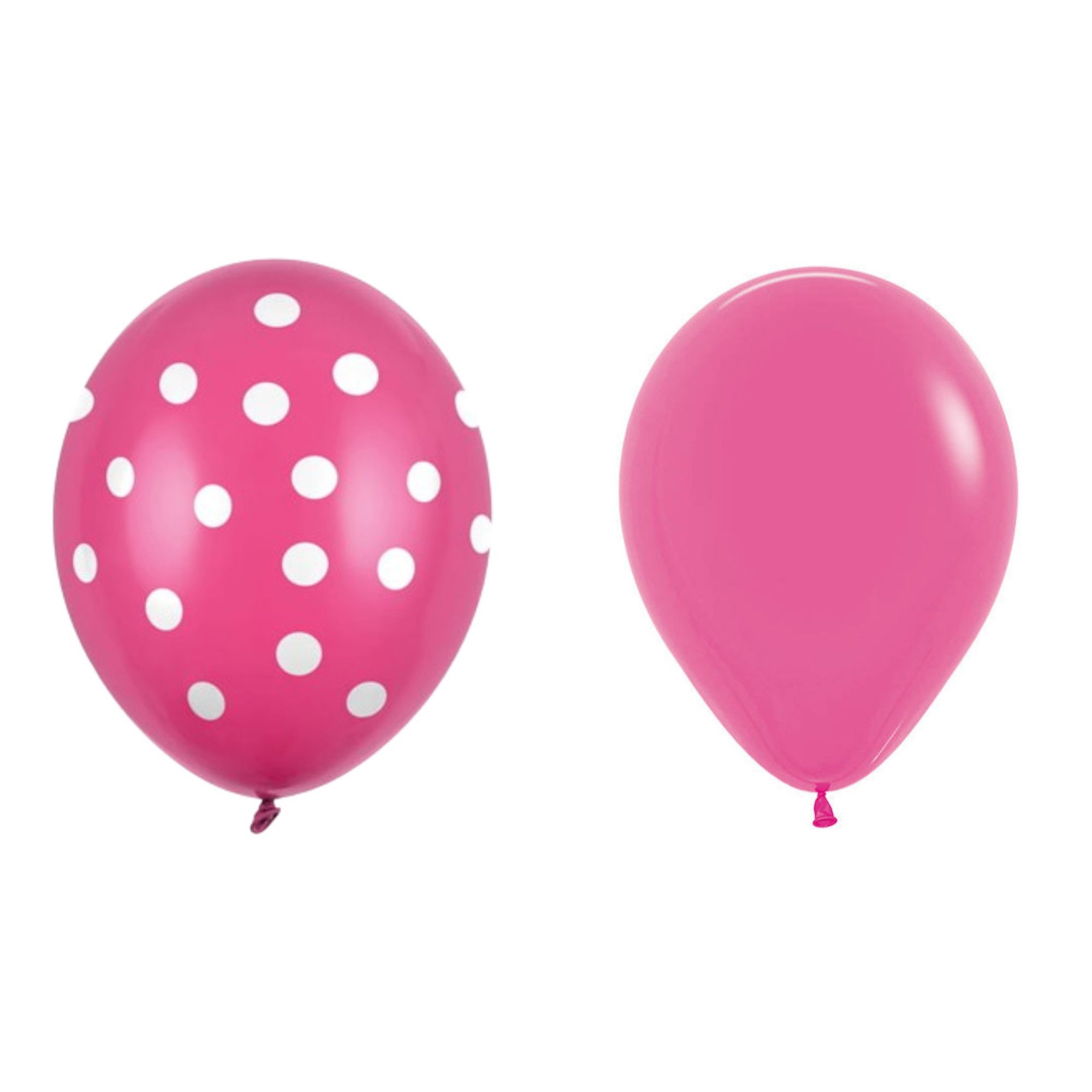 Set 10 Baloane din Latex, Flippy, Model Party cu Buline si Simple, 30 cm, Fucsia, 2.8 g [4]