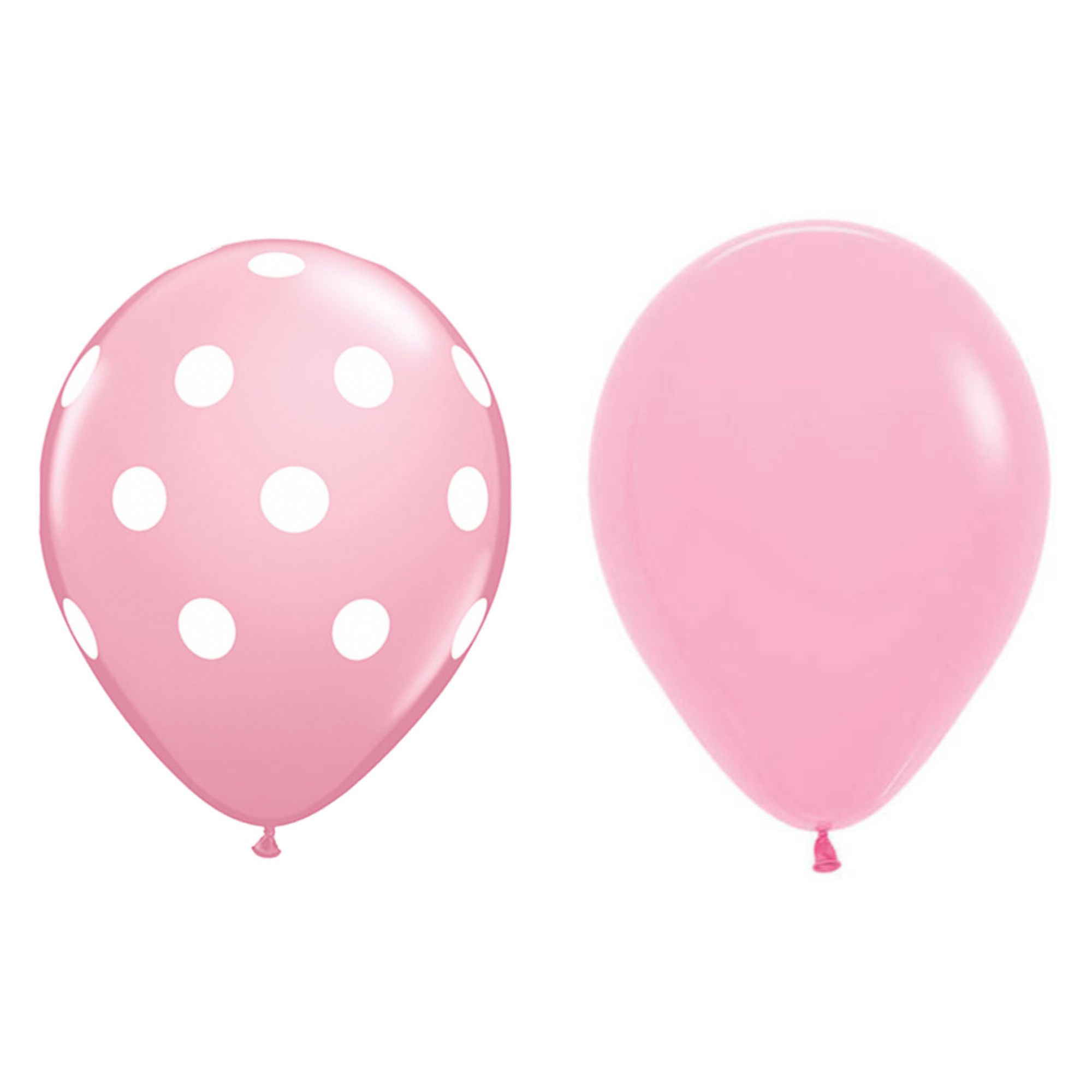 Petrecere - Set 10 Baloane din Latex, Flippy, Model Party cu Buline si Simple, 30 cm, Roz, 2.8 g