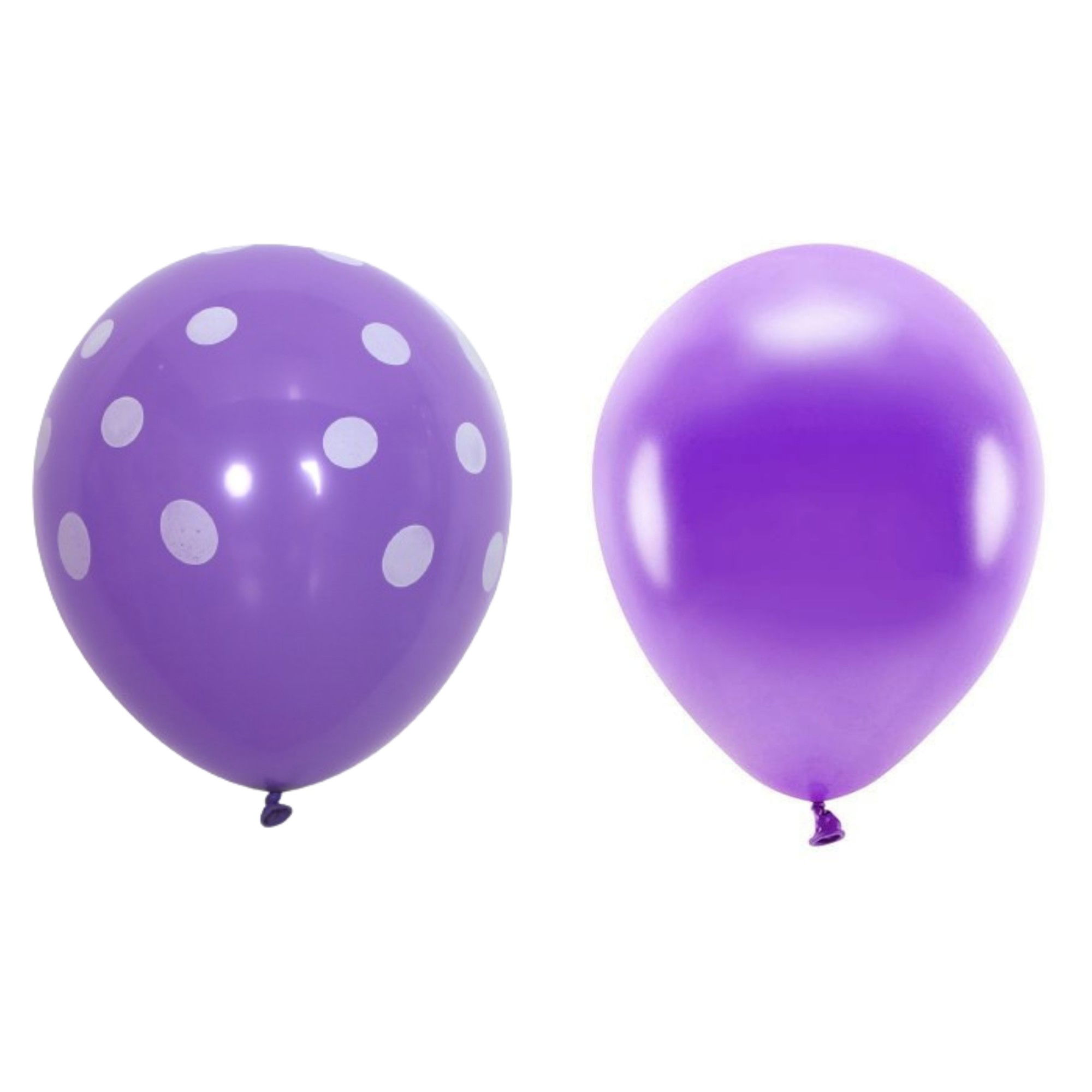 Petrecere - Set 10 Baloane din Latex, Flippy, Model Party cu Buline si Simple, 30 cm, Mov, 2.8 g