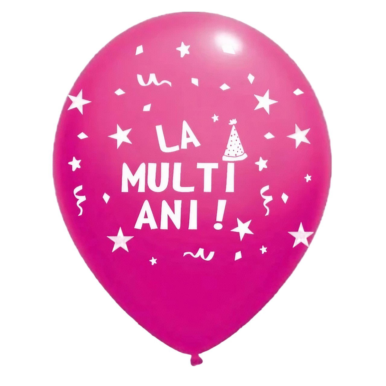 Set 10 Baloane din Latex, Flippy, Model Party, La Multi Ani, 23 cm, Roz, 2.2 g [3]