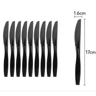 10 - 25 LEI - Set 10 Cutite de Unica Folosinta, Flippy, Plastic, 17x1.6 cm, negru