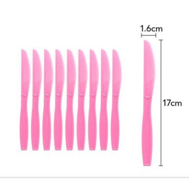 10 - 25 LEI - Set 10 cutite de unica folosinta 17 x 1.6 cm, roz