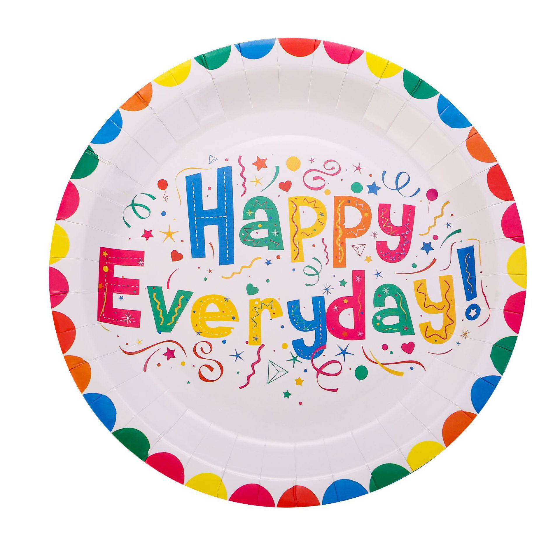 Articole Servire Masa - Set 10 Farfurii Happy Everyday, Flippy, 23 cm, din Hartie 300 g, Multicolor
