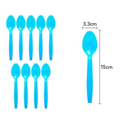 Articole Servire Masa - Set 10 Linguri de unica folosinta 15 x 3.3 cm, albastru