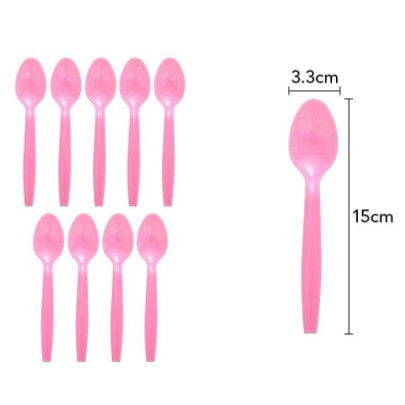 10 - 25 LEI - Set 10 Linguri de unica folosinta 15 x 3.3 cm, roz