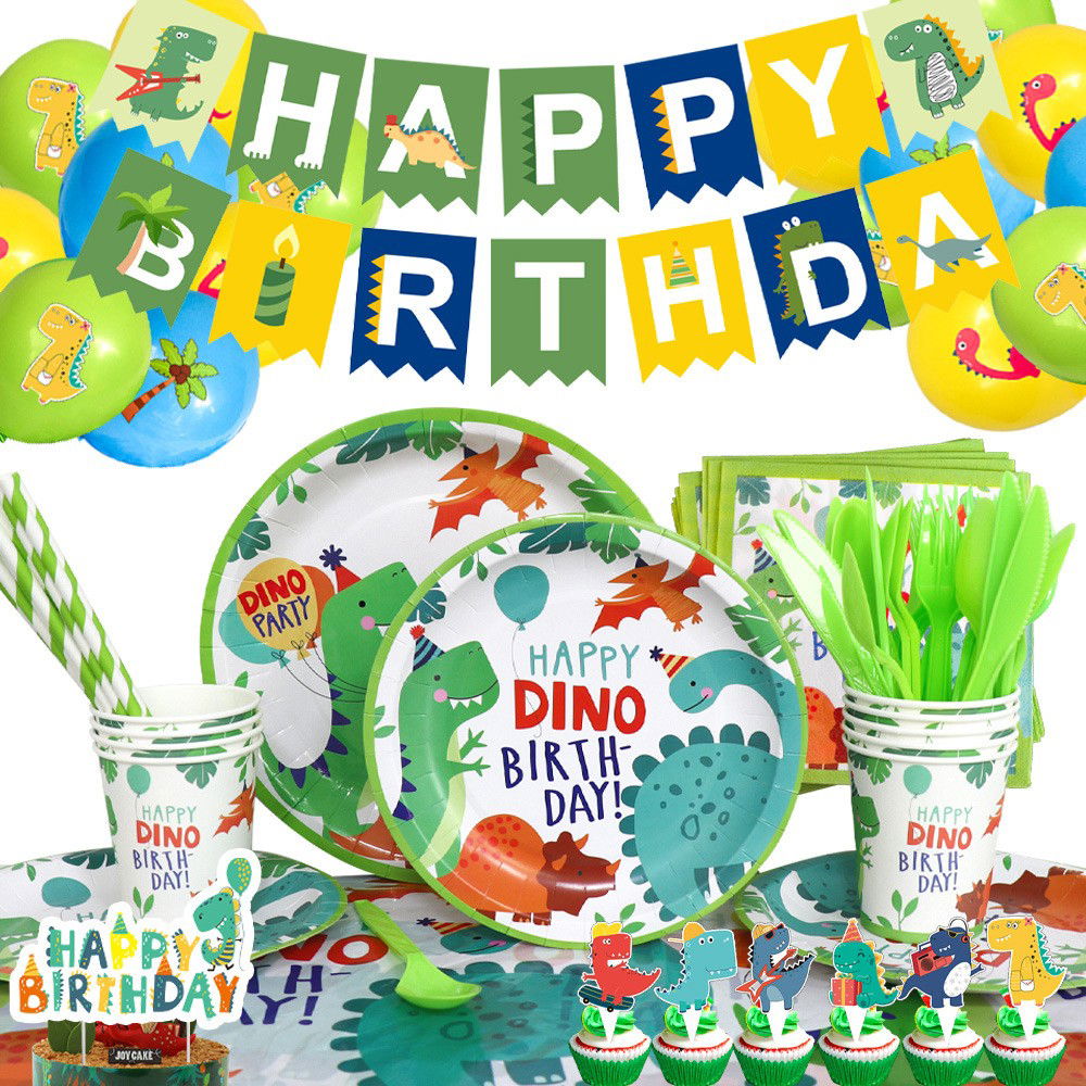 Set 10 Pahare de Carton Happy Birthday, Flippy, Model Dinozauri, Tematica Aniversare, 7.5x8.5 cm, 200 mL, Multicolor [4]