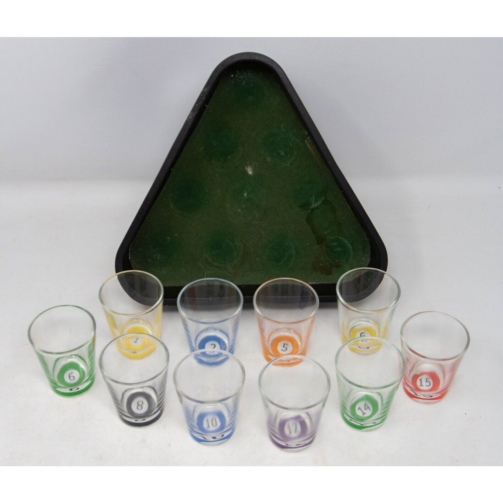 Set 10 pahare de shot Flippy, cu Suport de Biliard, 30 ml, din sticla, 10 x 10 cm, multicolor [7]