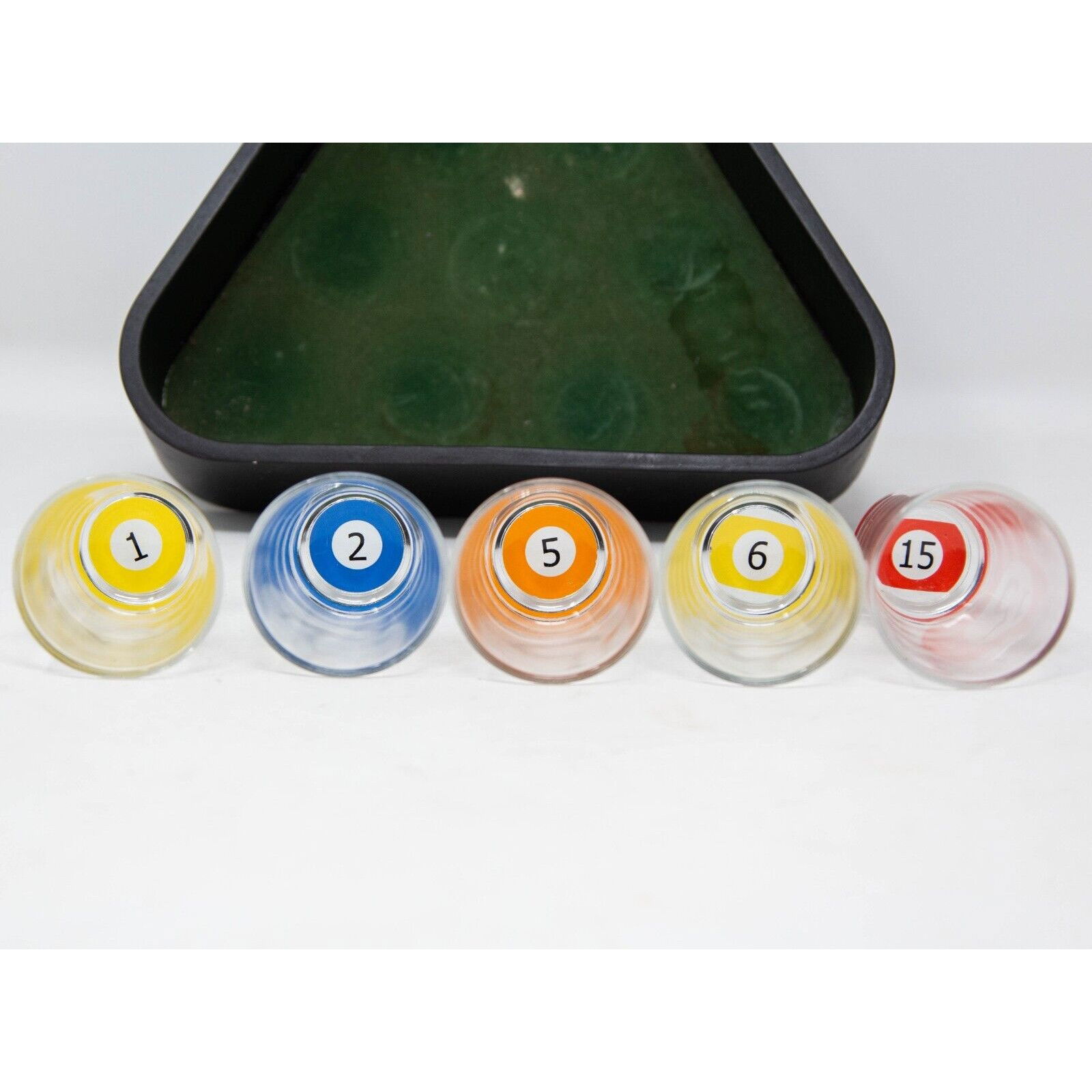 Set 10 pahare de shot Flippy, cu Suport de Biliard, 30 ml, din sticla, 10 x 10 cm, multicolor [5]