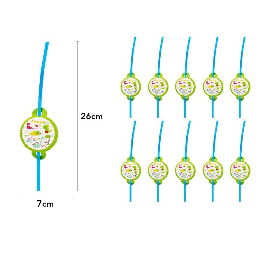 Set 10 Paie, Flippy, Colectia Dino Park, 26 x 7 cm, din Carton/Plastic, Multicolor [3]