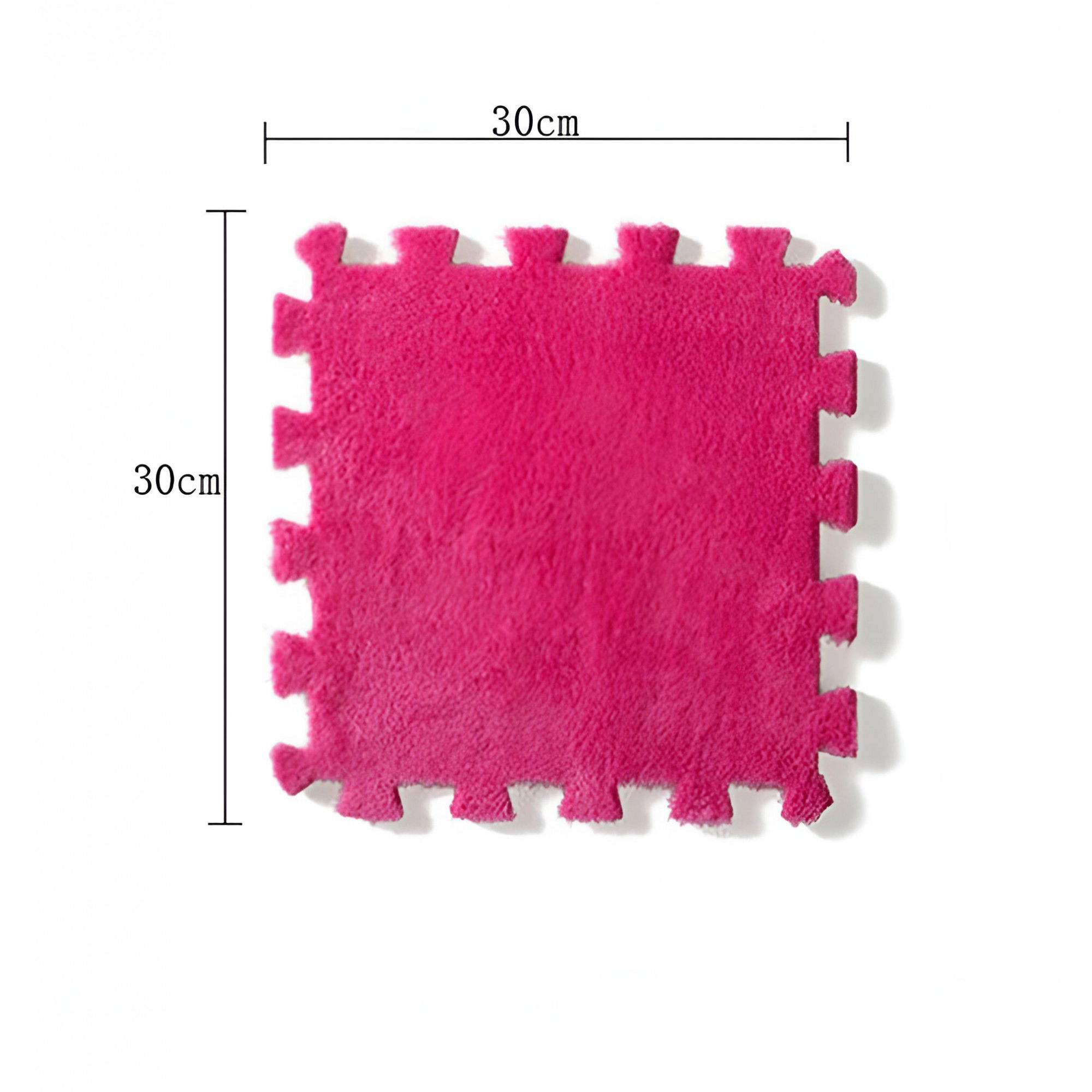 Set 10 Piese Covor tip Puzzle, Flippy, Spuma EVA, Pufos, 30 x 30 x 1 cm, Roz [3]