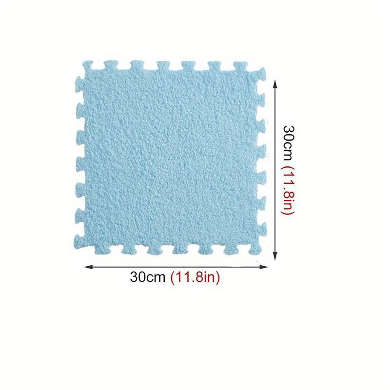 Set 10 Piese Covor tip Puzzle, Flippy, Spuma EVA, Pufos, 30 x 30 x 1 cm, Baby Blue [3]