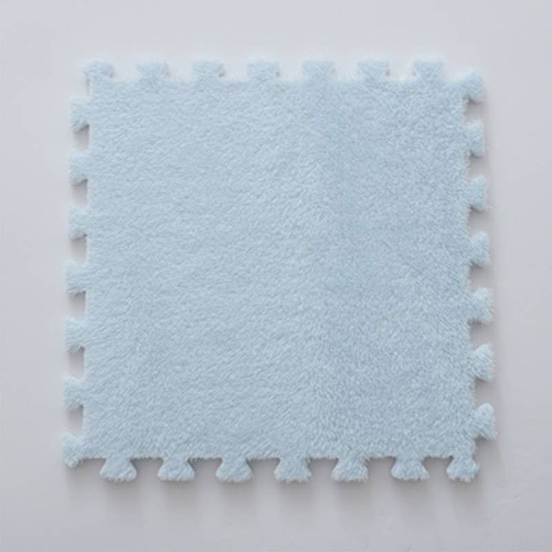 Set 10 Piese Covor tip Puzzle, Flippy, Spuma EVA, Pufos, 30 x 30 x 1 cm, Baby Blue [4]