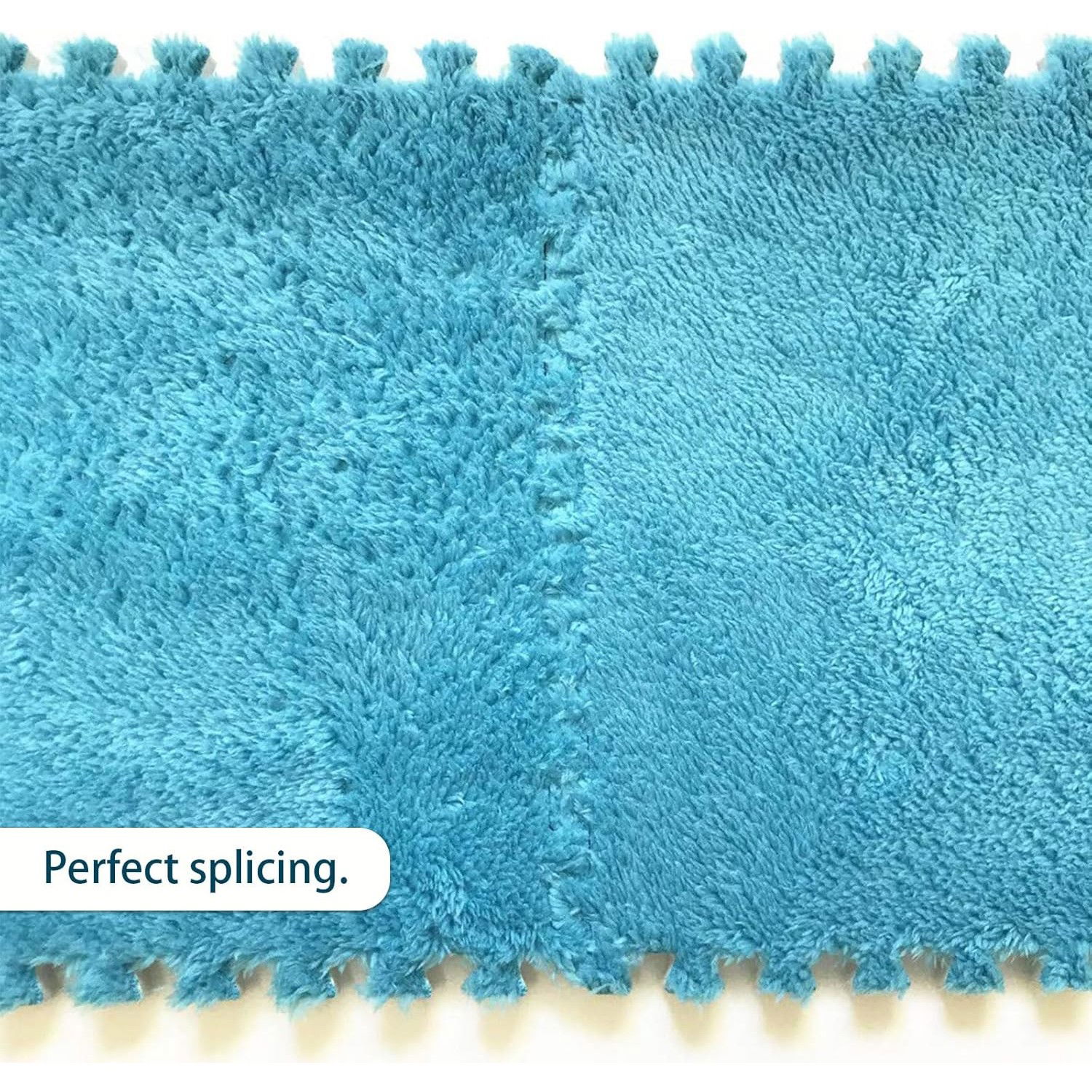 Set 10 Piese Covor tip Puzzle, Flippy, Spuma EVA, Pufos, 30 x 30 x 1 cm, Albastru [5]