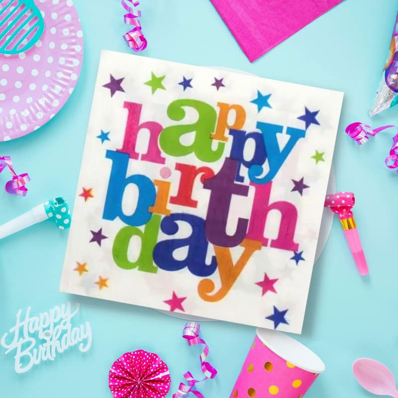 Set 10 Servetele de Masa, Flippy, Colectia Happy Birthday, 32 x 32 cm, din Hartie, Multicolor [4]