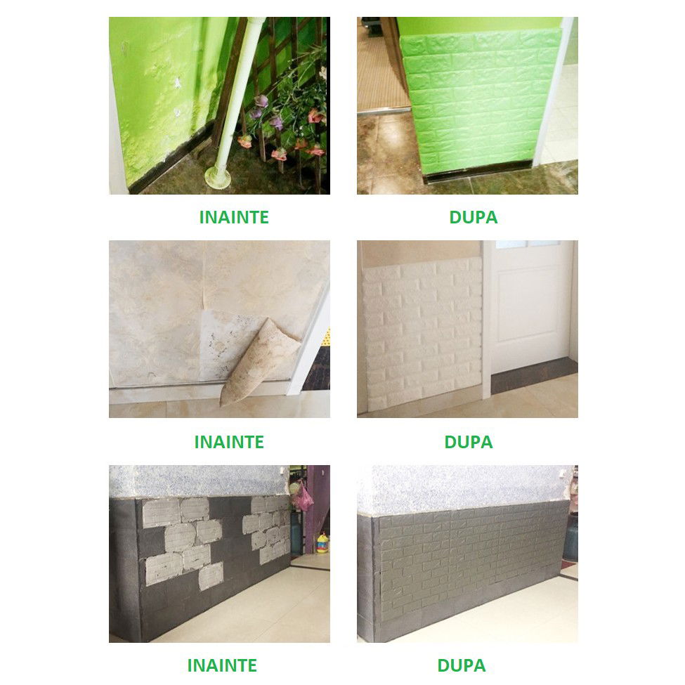 Set 10 Placi de Tapet, Flippy, Autoadezive, 70 x 77 cm, Suprafata Acoperita 5.3 mp, din PVC, Model Stelute Albastre, Alb [5]