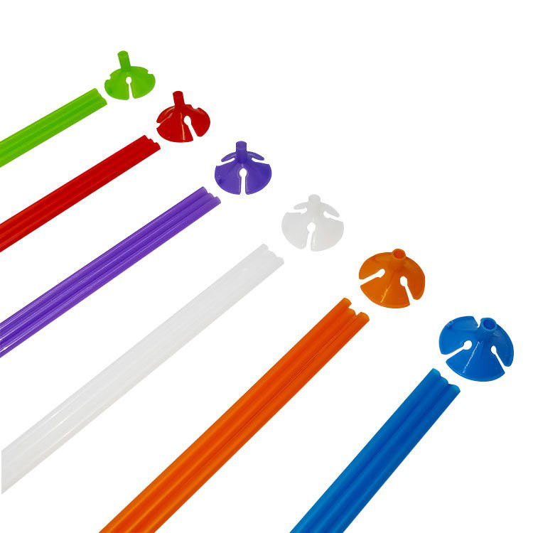 Set 100 Bete cu Rozete pentru Baloane, Flippy, Suporturi de plastic, Usor de instalat, Reutilizabil, Pentru aniversare, Nunta, Ziua de Nastere, Decorar, 40 cm, Multicolore [5]