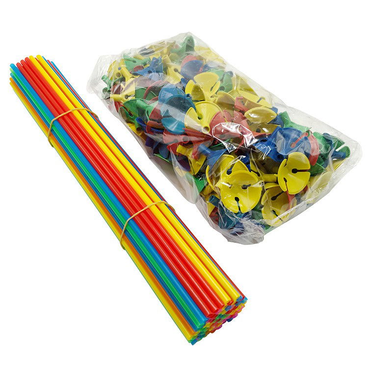 50 - 100 LEI - Set 100 Bete cu Rozete pentru Baloane, Flippy, Suporturi de plastic, Usor de instalat, Reutilizabil, Pentru aniversare, Nunta, Ziua de Nastere, Decorar, 40 cm, Multicolore