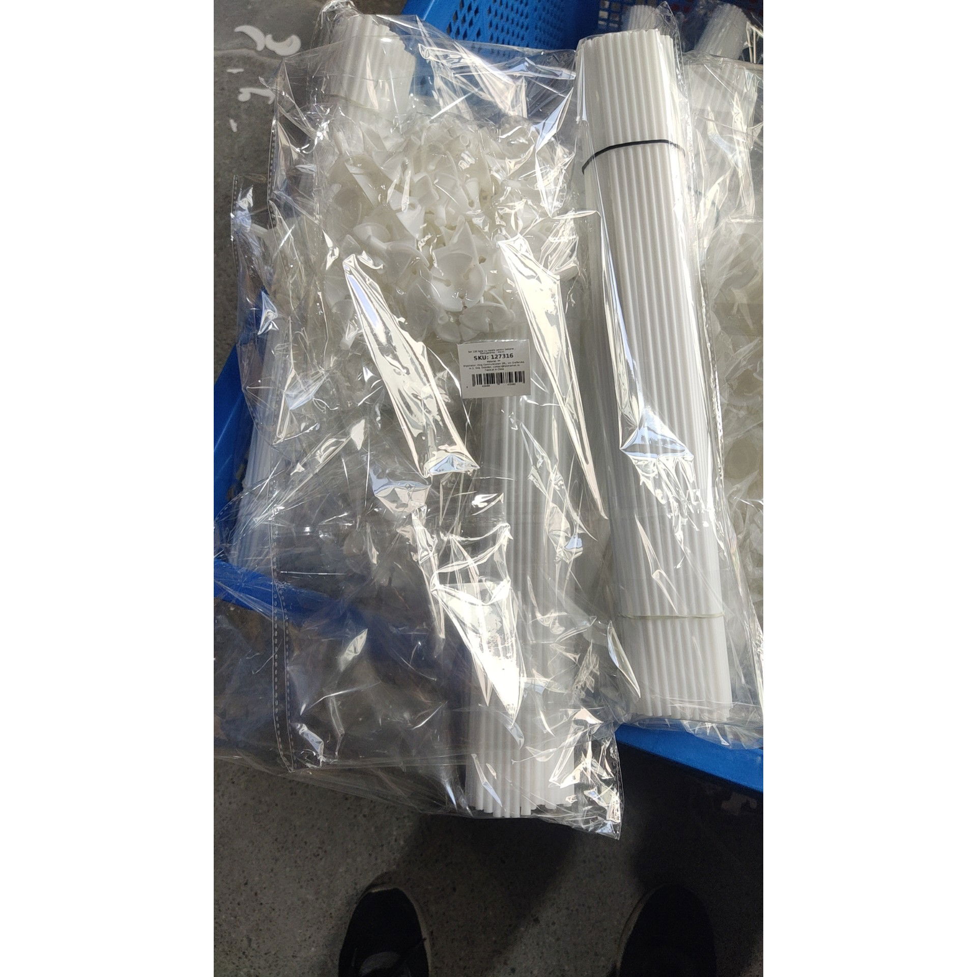 Set 100 Bete cu Rozete pentru Baloane, Flippy, Suporturi de plastic, Usor de instalat, Reutilizabil, Pentru aniversare, Nunta, Ziua de Nastere, Decor, 40 cm, Transparente [2]