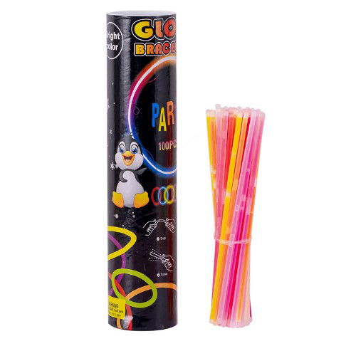 50 - 100 LEI - Set 100 Bratari Luminoase, Flippy, pentru Petreceri, Fosforescente, Glow Sticks, 20 cm, Multicolor