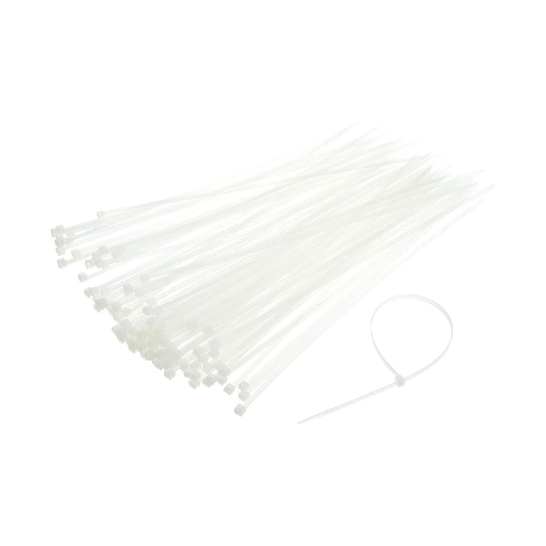 Set 100 Buc Soricei - Coliere de plastic, 100 mm x 3 mm, poliamida, Alb, Flippy [3]