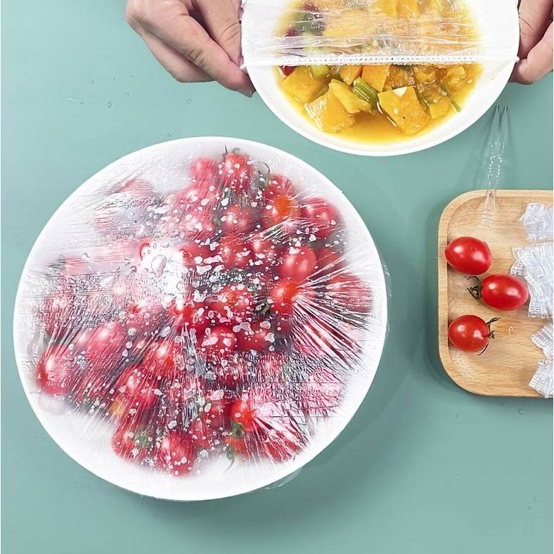 Set 100 Folie de Protectie Elastica pentru Alimente si Boluri Flippy, material plastic, prospetime, diametrul 12 - 40 cm [6]