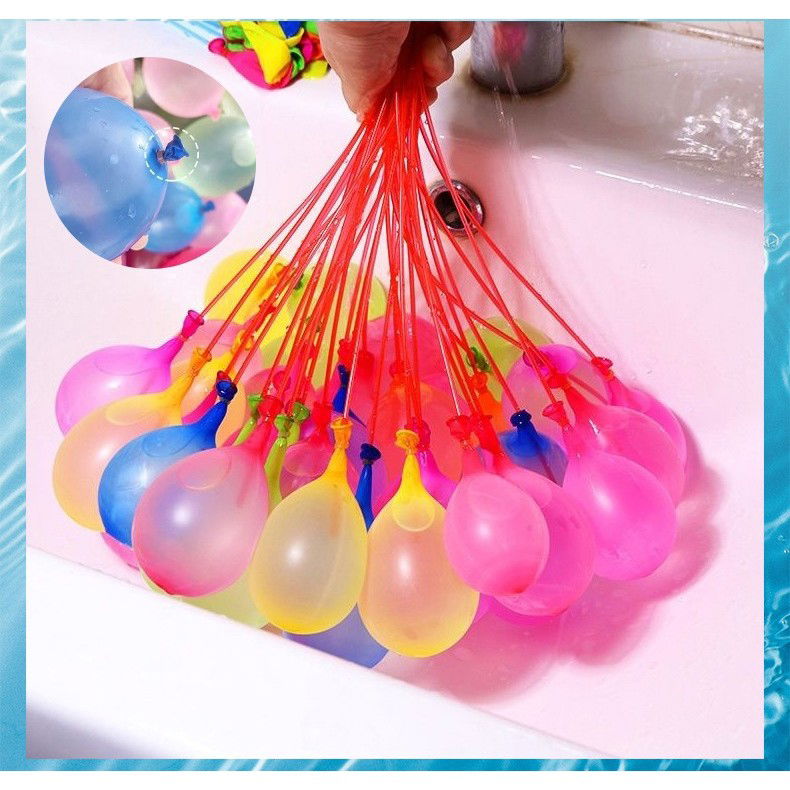 Set 111 Baloane din Latex, Flippy, Aqua Party, Sistem de Umplere Rapida, 10 cm Diametru, Multicolor [3]