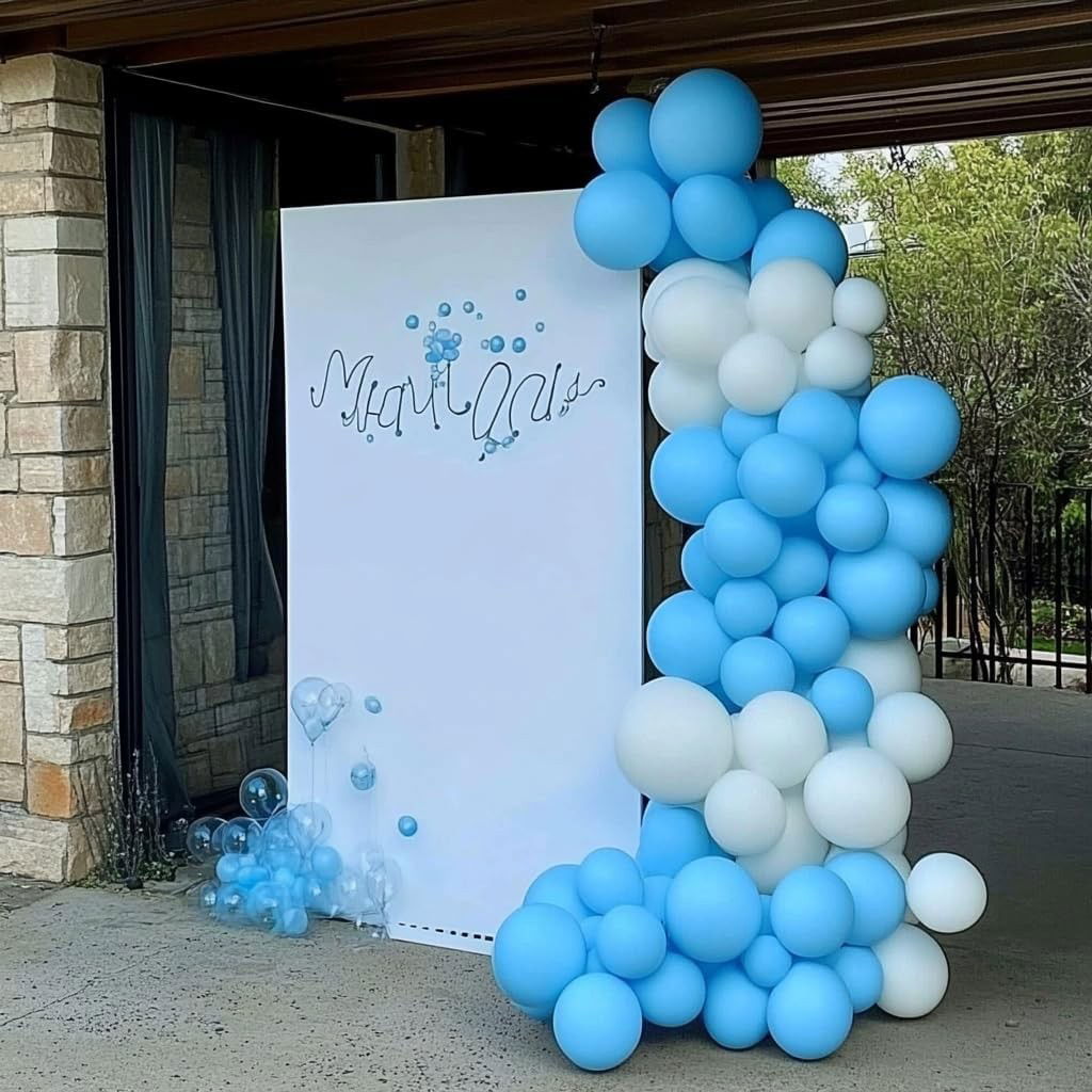 Set 12 Baloane, Flippy, din Latex Standard, 13 cm, Albastru Deschis [3]