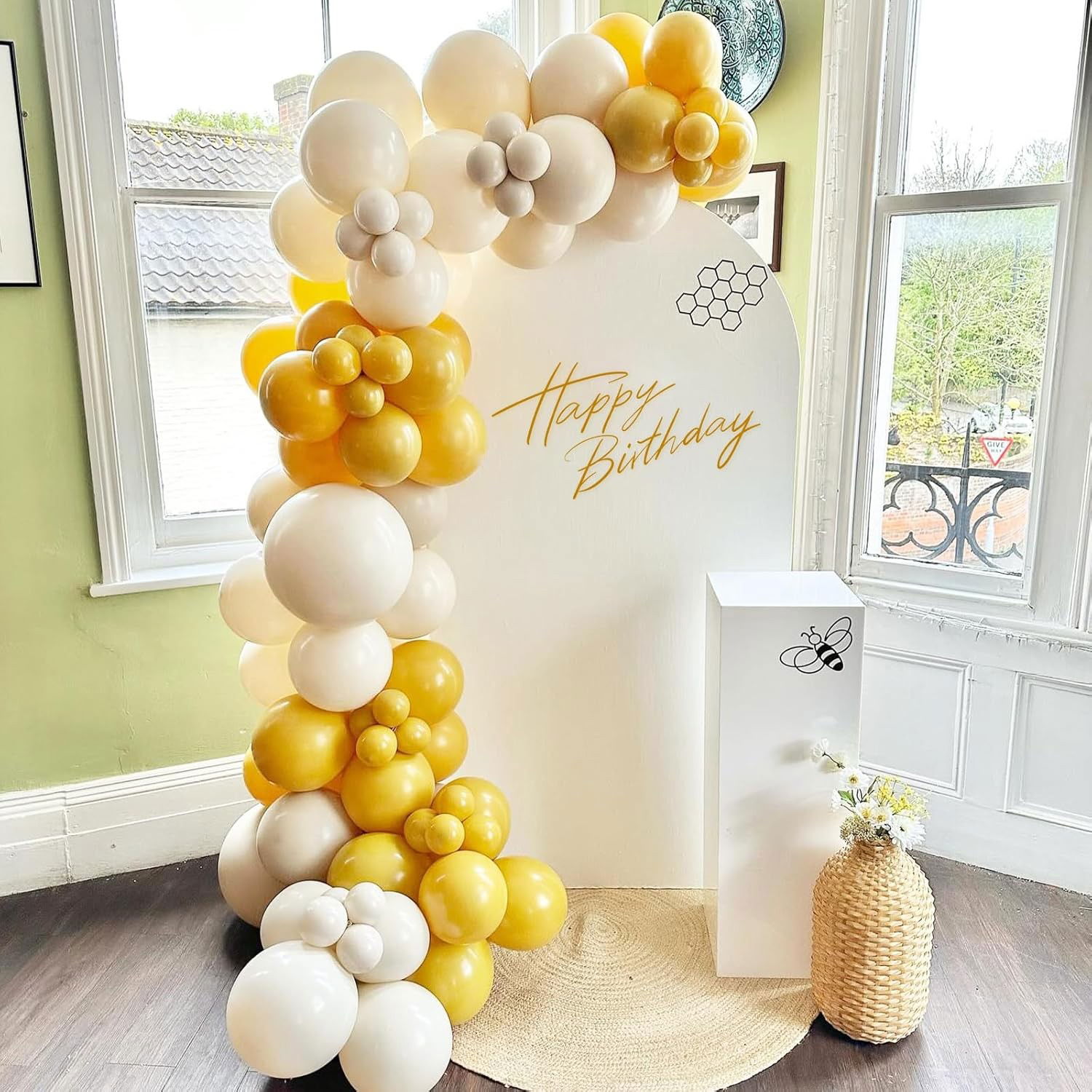 Set 12 Baloane, Flippy, din Latex Standard, 30 cm, Galben Mustar [4]