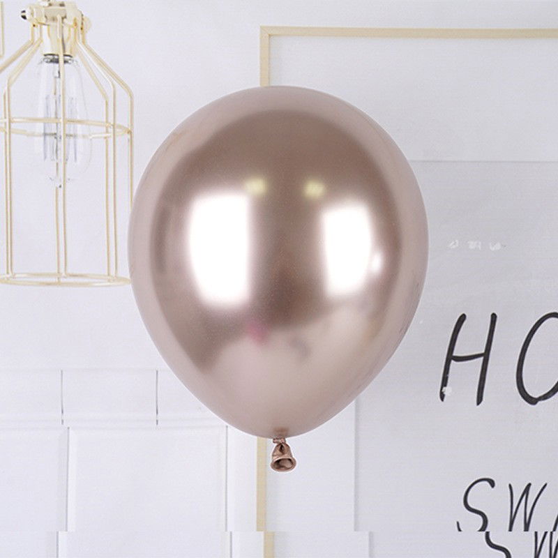 Set 12 Baloane, Flippy, din Latex Chrome, 25 cm, Sampanie [3]