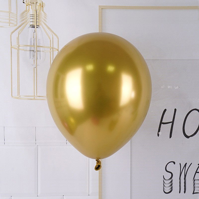 Set 12 Baloane, Flippy, din Latex Chrome, 25 cm, Auriu [3]