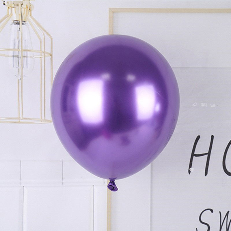 Baloane Latex - Set 12 Baloane, Flippy, din Latex Chrome, 25 cm, Mov