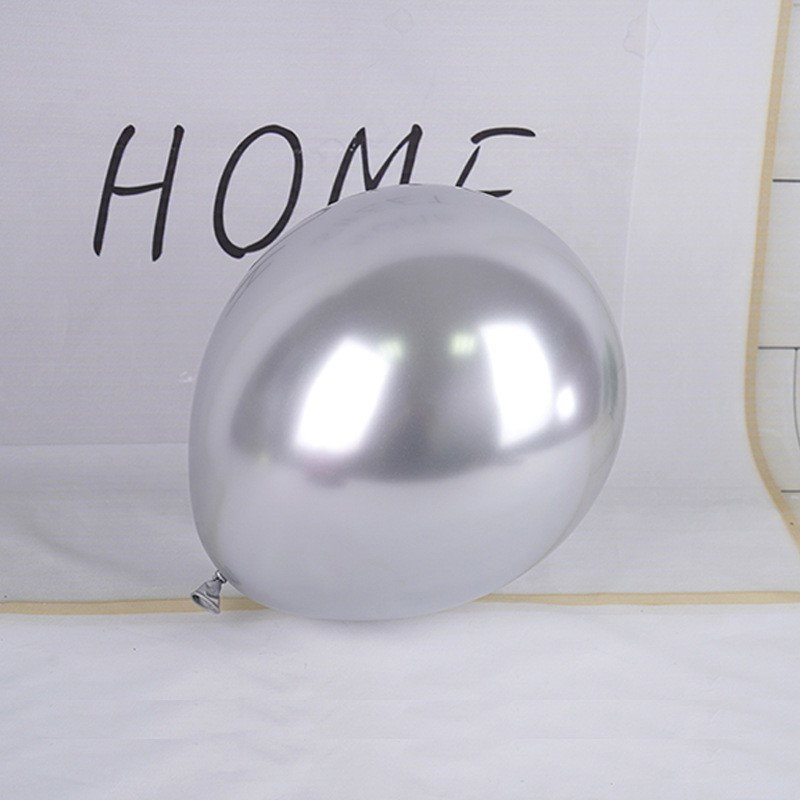 Set 12 Baloane, Flippy, din Latex Chrome, 25 cm, Argintiu [4]