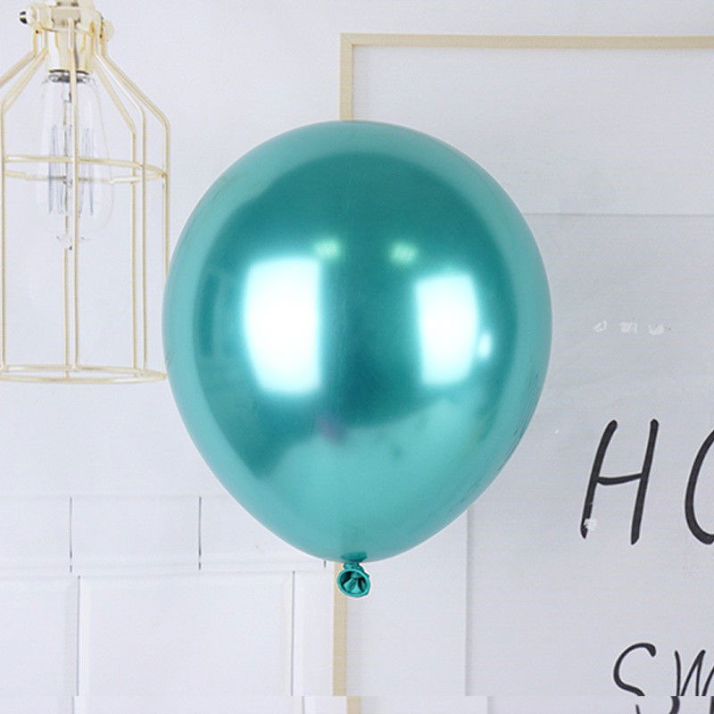 Set 12 Baloane, Flippy, din Latex Chrome, 25 cm, Turcoaz [4]