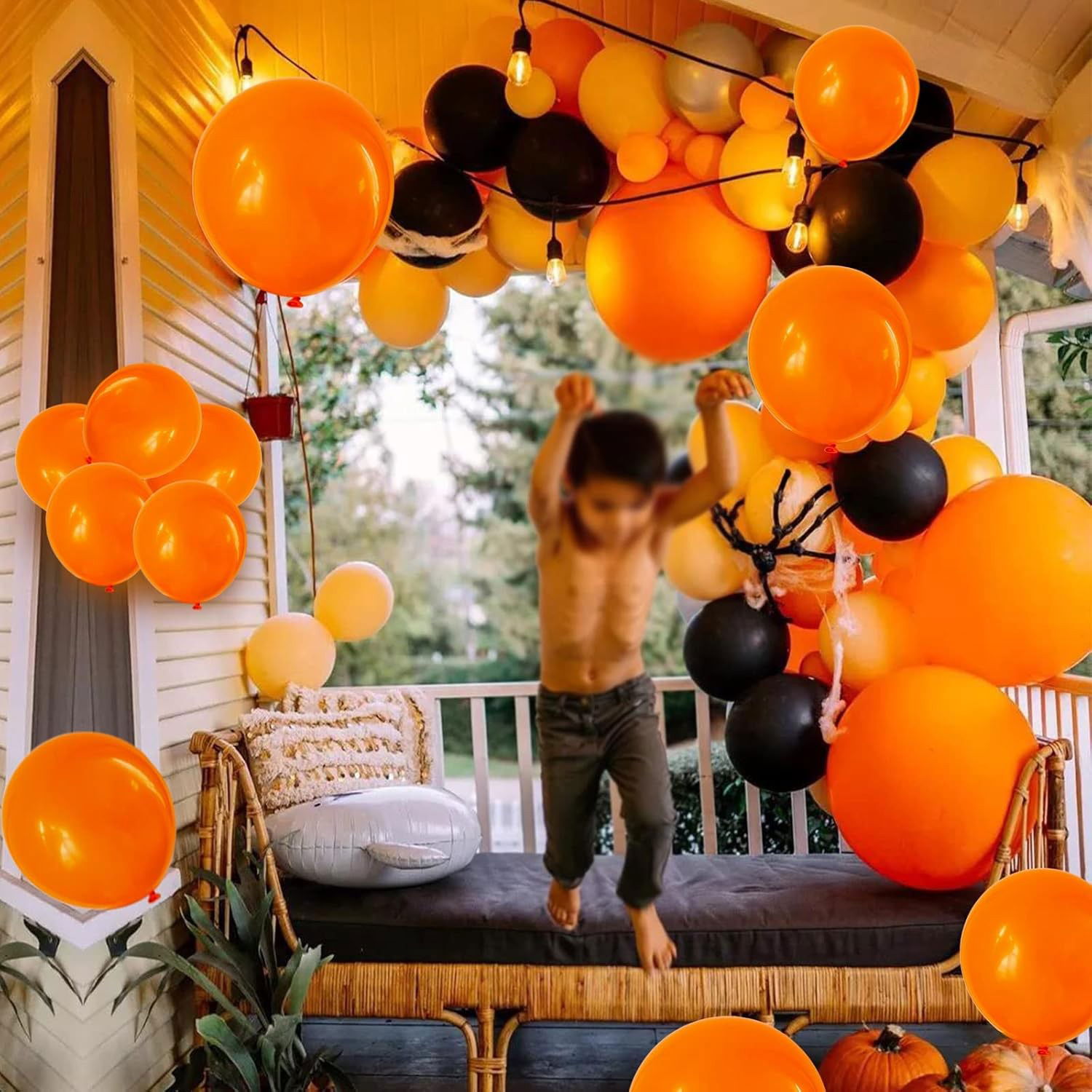 Baloane Latex - Set 12 Baloane, Flippy, din Latex Standard, 13 cm, Portocaliu