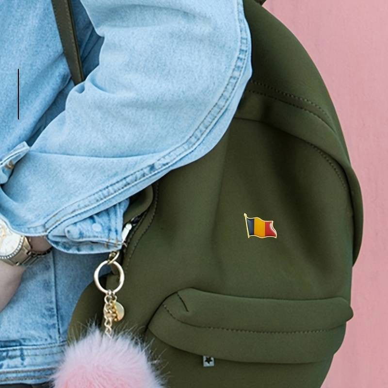 Set 12 Insigne Steag Tricolor Romania, Flippy, Model Brosa cu Ac de Siguranta, 20x20 mm [2]