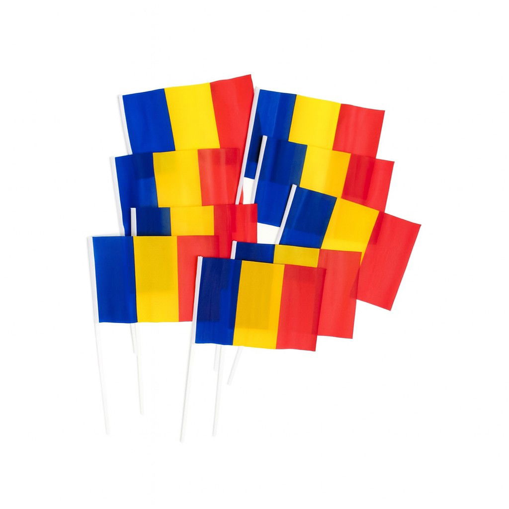 Steaguri - Set 12 Steaguri de Mana Tricolor, Flippy, Dimensiune 20x30 cm, Stegulet, Drapel