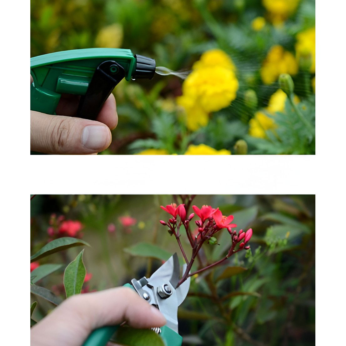 Articole pentru Gradina si Bricolaj - Set 12 Unelte de Gradina, Flippy, pentru Plantare Prelucrare Sol si Ingrijire Plante, Material PVC si Otel, Cutie Inclusa, 38 x 29 cm, Verde Deschis