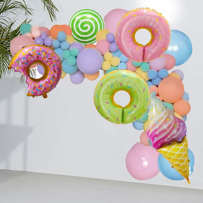 Set 124 Baloane, Flippy, din Latex si Folie de Aluminiu, Model Candy, Diferite Marimi, Multicolor [5]