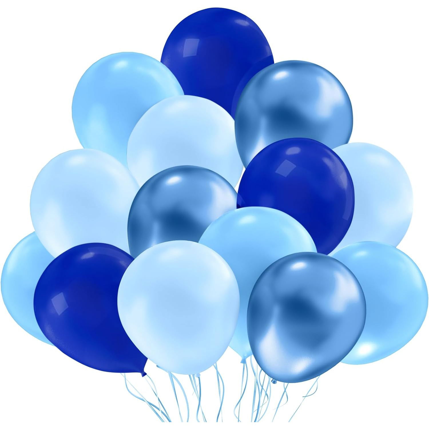 Baloane Latex - Set 10 Baloane din Latex, Flippy, Model Party, Albastru Diferite Nuante, 30 cm, 2.8 g