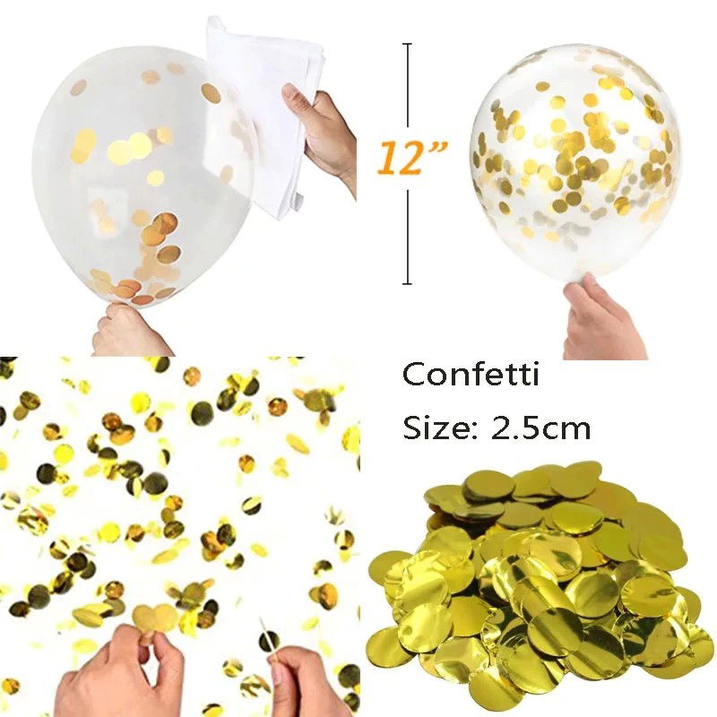 Set 15 baloane pentru petrecere, Flippy, alb/auriu, 30 cm [4]