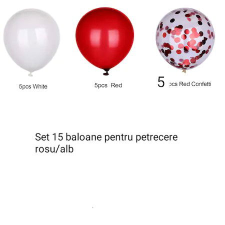 Set 15 baloane pentru petrecere, Flippy, alb/rosu, 30 cm [5]