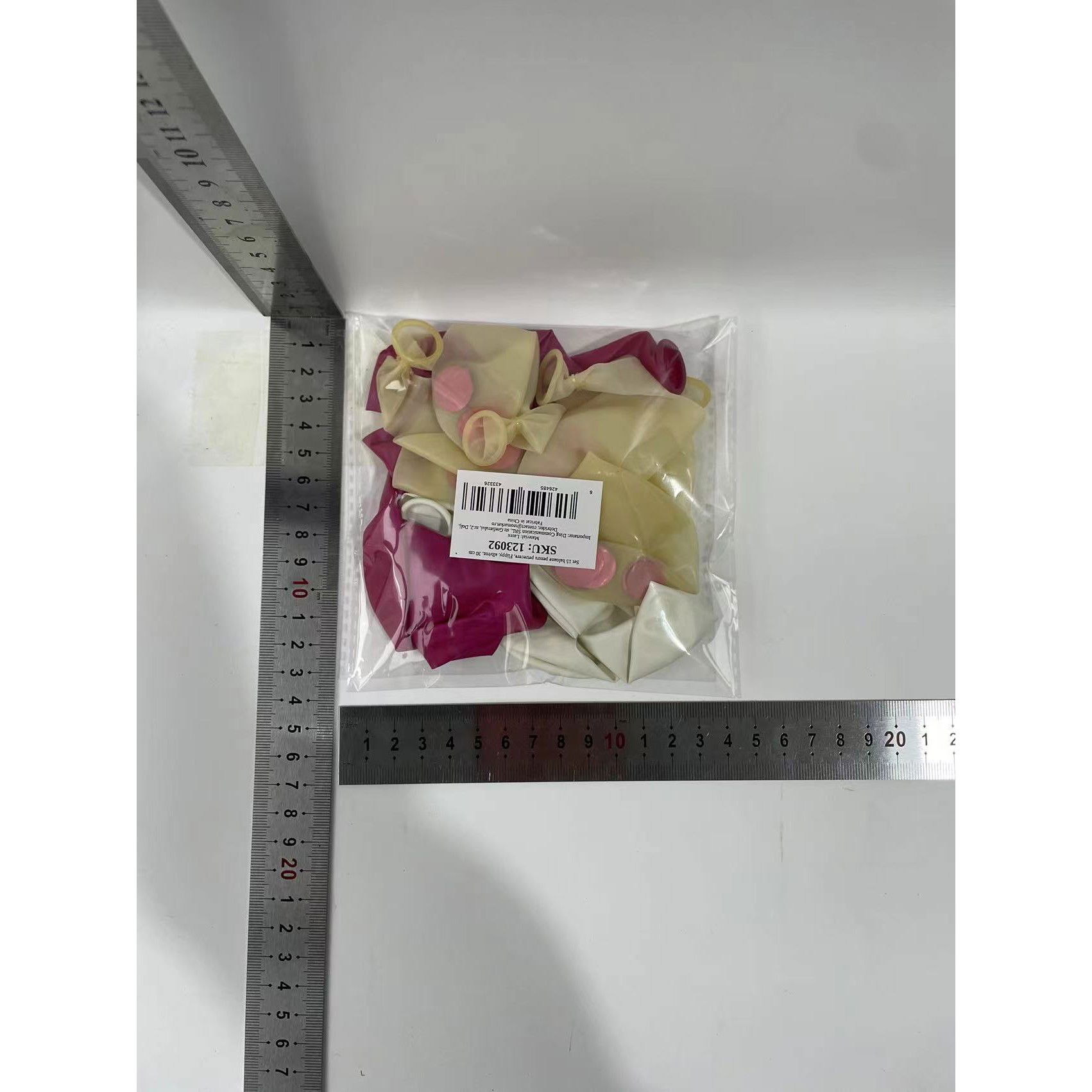 Set 15 baloane pentru petrecere, Flippy, alb/roz, 30 cm [6]