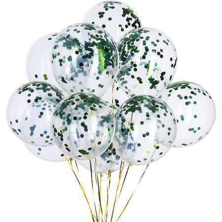 Set 15 baloane pentru petrecere, Flippy, alb/verde, 30 cm [4]