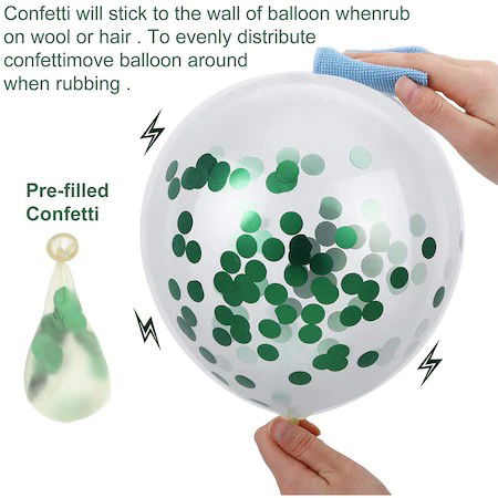 Set 15 baloane pentru petrecere, Flippy, alb/verde, 30 cm [3]