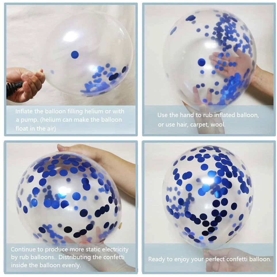 Set 15 baloane pentru petrecere, Flippy, albastru/ alb, 30 cm [3]