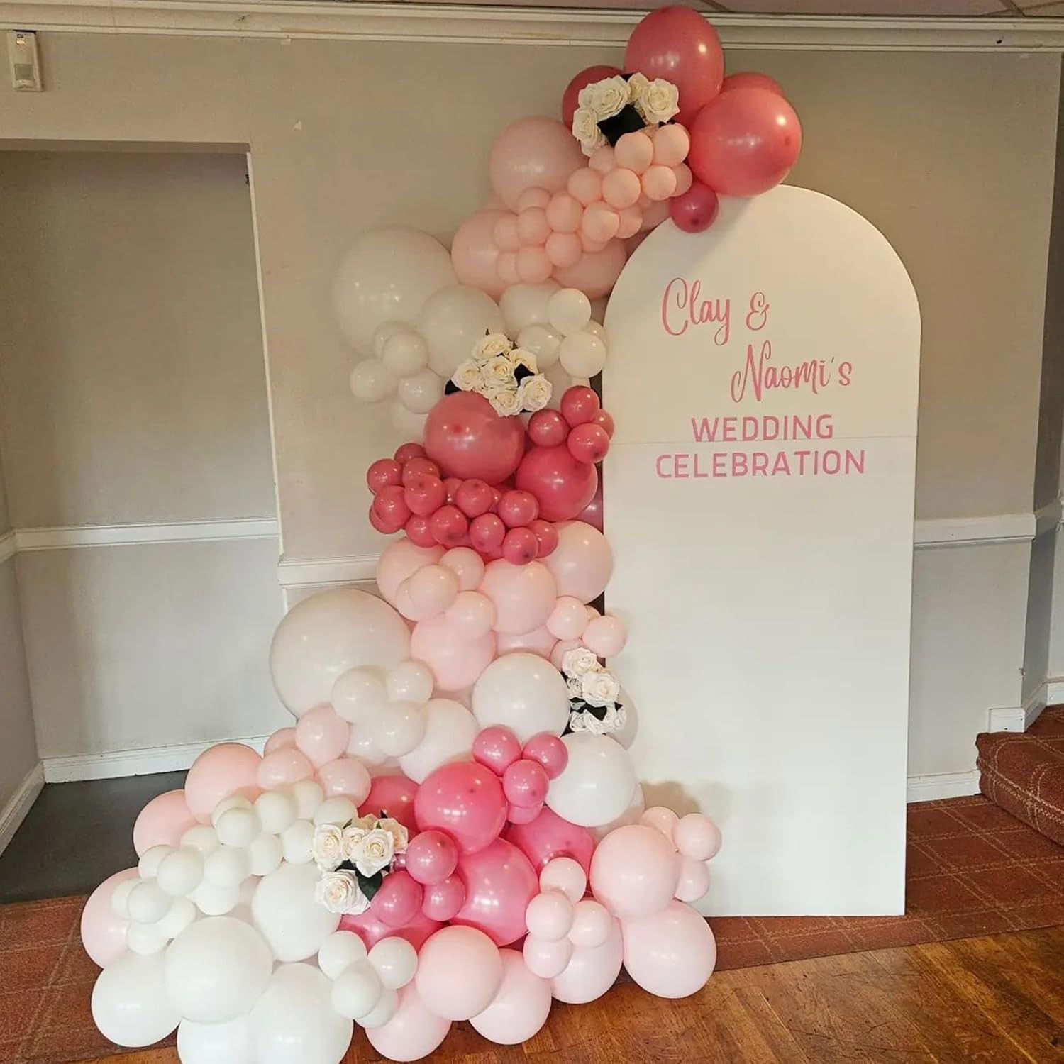 Set 16 Baloane din Latex Metalizate, Flippy, Model Party, 30 cm, Alb, Roz, Roz Chrome, Transparent Confetti 2.8 g [5]