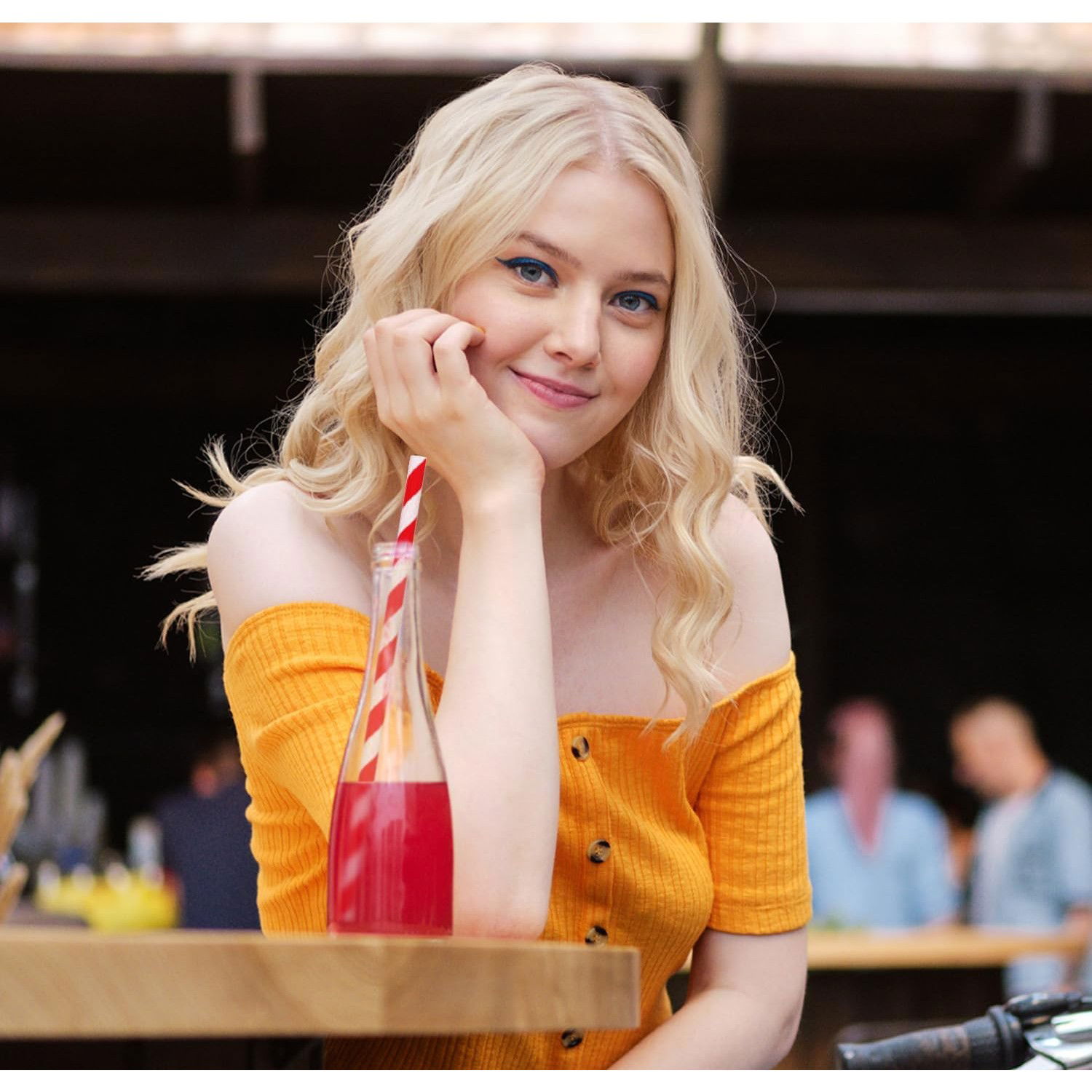 Set 16 Paie, Flippy, pentru Masa de Craciun, din Hartie, 19.7 cm,Alb-Rosu [4]