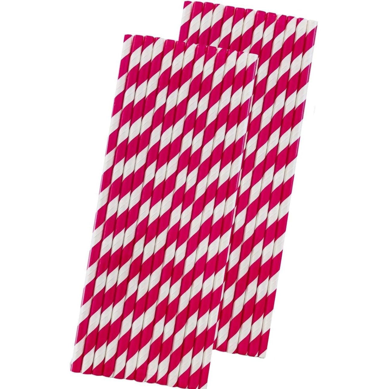 Petrecere - Set 16 Paie, Flippy, pentru Masa de Craciun, din Hartie, 19.7 cm,Alb-Rosu