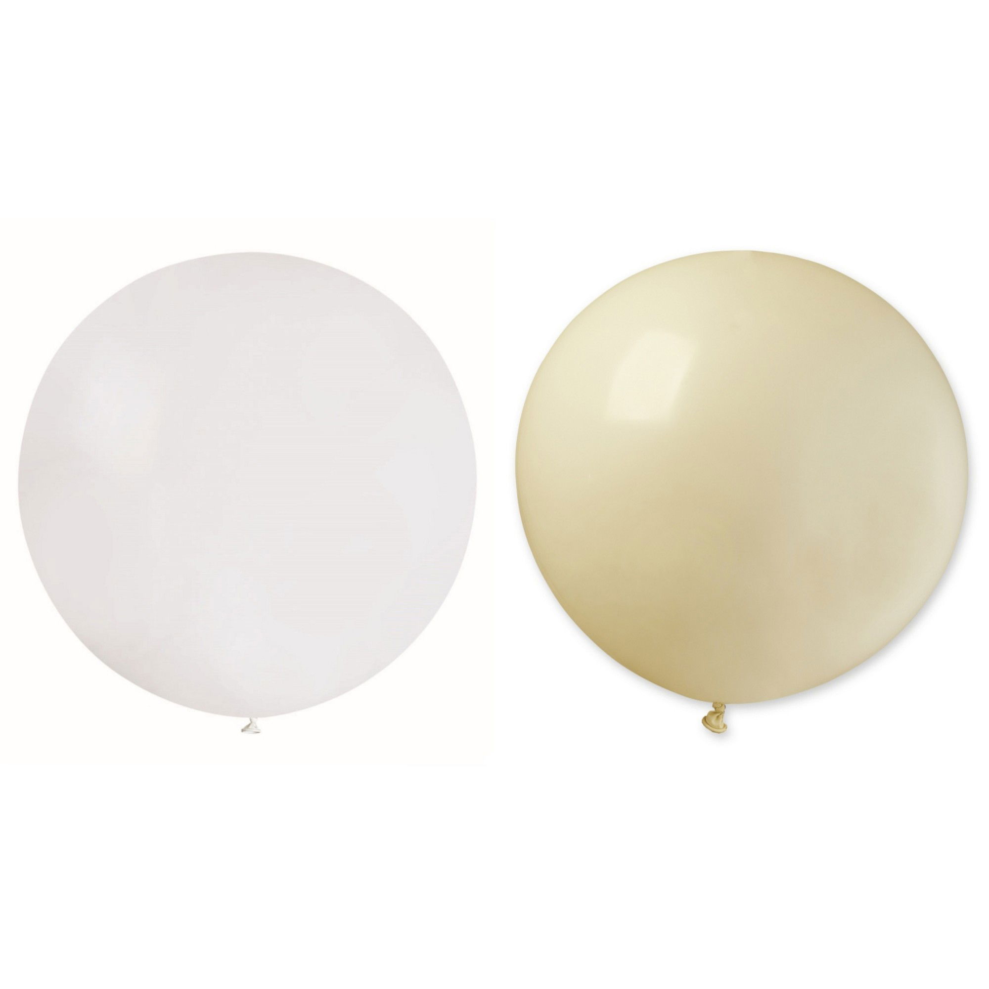 Petrecere - Set 2 Baloane din Latex, Flippy, Model Party Jumbo, 90 cm, Alb si Bej, 35 g