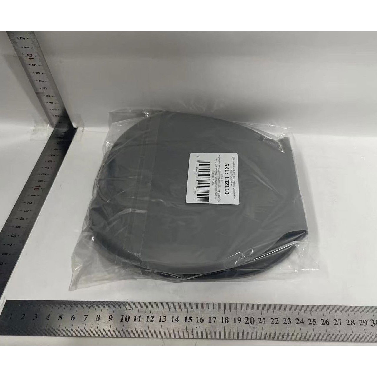 Articole pentru Animale - Bol Dublu pentru Animalul de Companie, Flippy, din Silicon, Pliabil, Inaltime Reglabila, Antialunecare, 42 x 21 x 5 cm, Gri